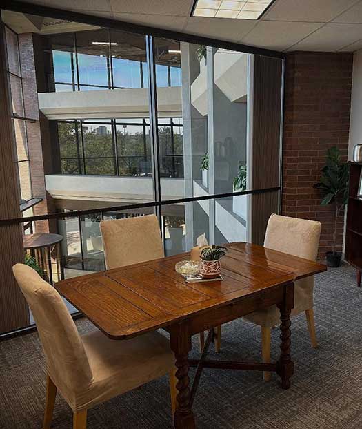 Table and chairs in San Antonio Probate Lawyers office.